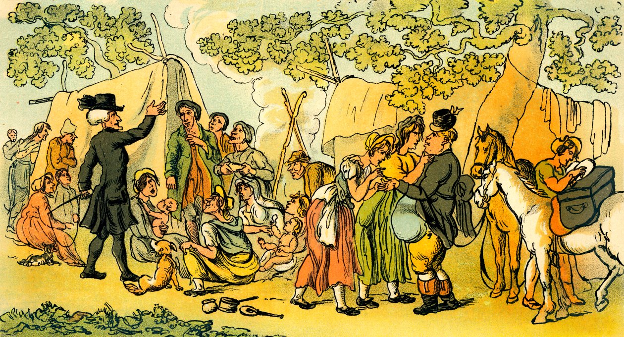 „Dr Syntax i Cyganie” autorstwa Thomas Rowlandson