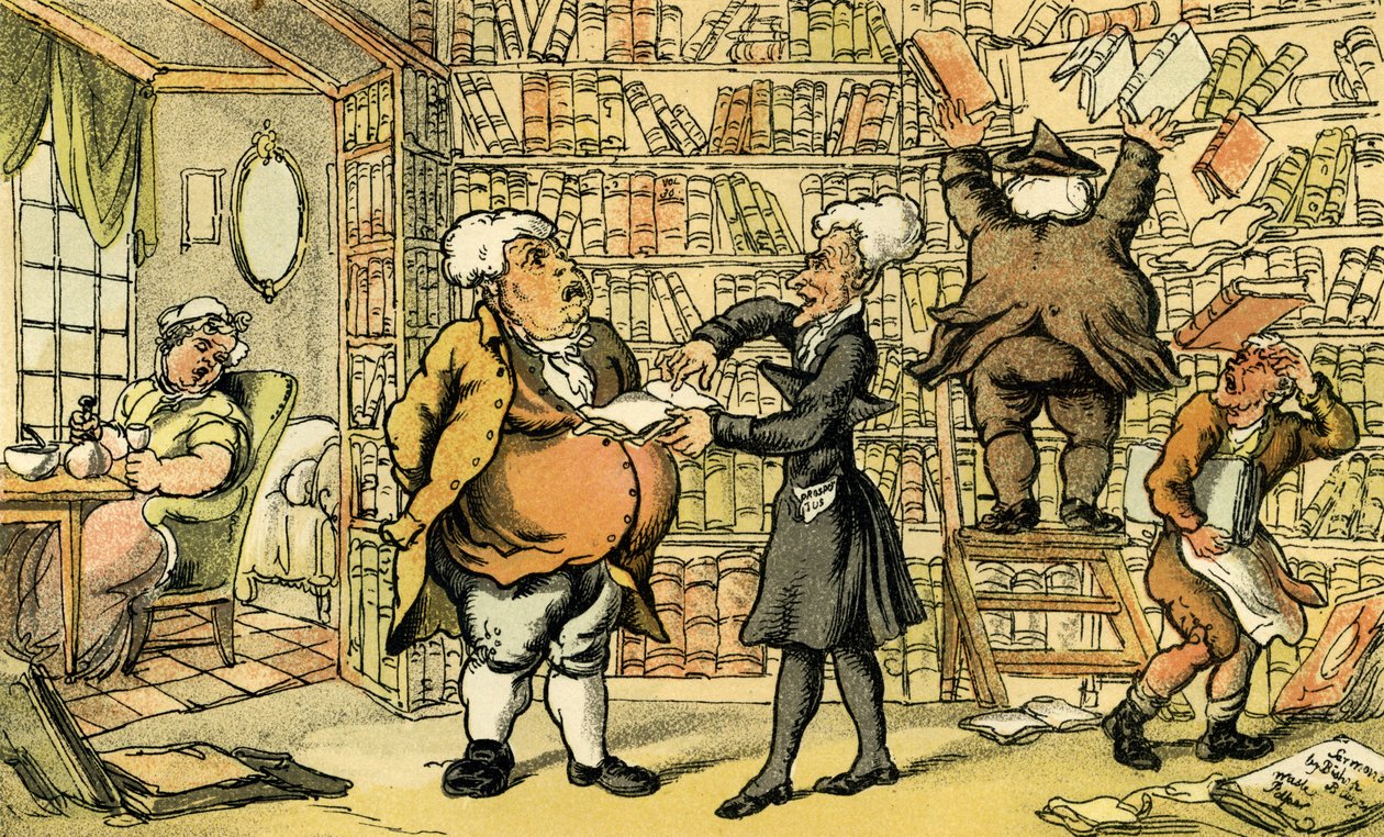 „Dr Składnia i księgarz” autorstwa Thomas Rowlandson