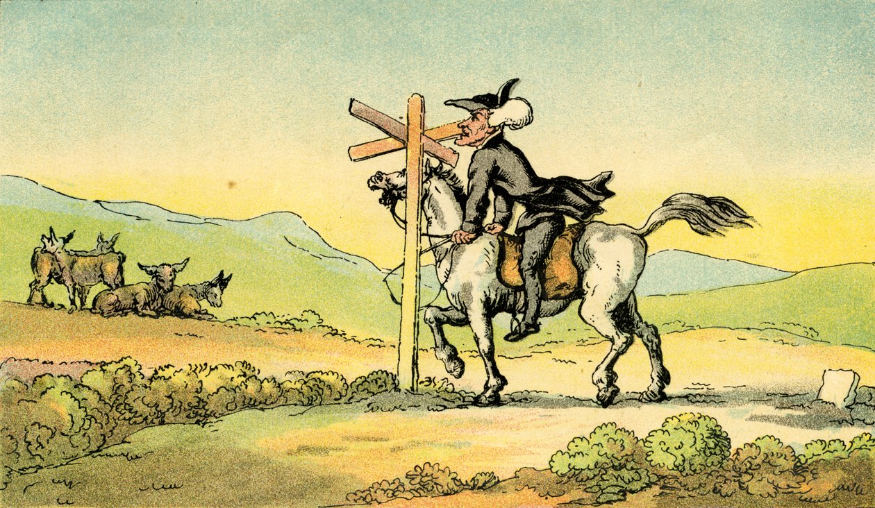 „Dr Syntax gubi drogę” autorstwa Thomas Rowlandson