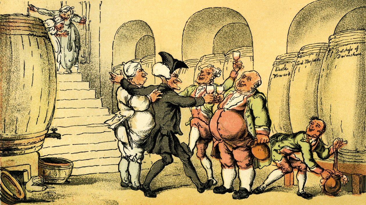 „Dr Syntax uwolniony z piwnicy” autorstwa Thomas Rowlandson