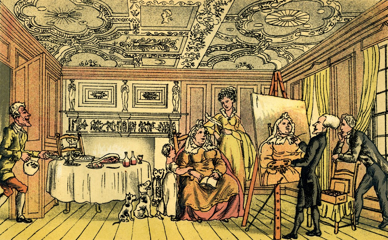 „Dr Syntax maluje portret” autorstwa Thomas Rowlandson