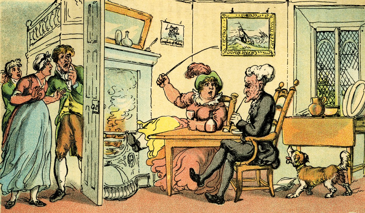 „Dr Syntax wrócił ze swojej wycieczki” autorstwa Thomas Rowlandson