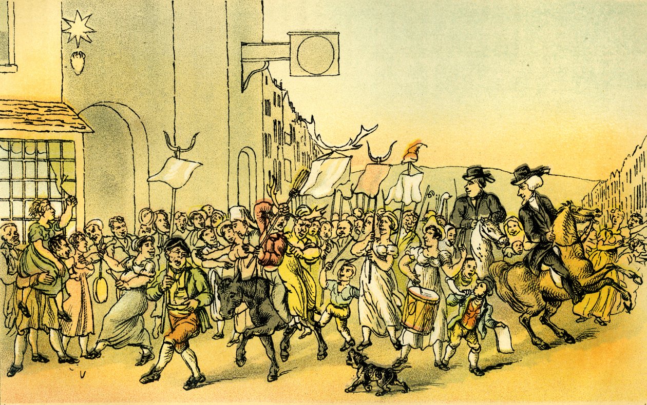 „Dr Syntax z jeźdźcami Skimmingtona” autorstwa Thomas Rowlandson