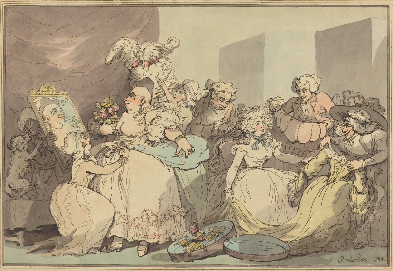 Ubieranie na urodziny autorstwa Thomas Rowlandson