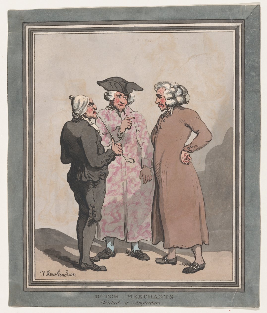 Kupcy holenderscy naszkicowani w Amsterdamie, 1796-97., 1796-97. autorstwa Thomas Rowlandson