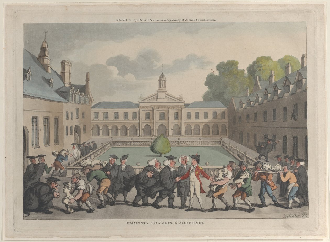 Emmanuel College, Cambridge, 31 października 1811, 31 października 1811. autorstwa Thomas Rowlandson