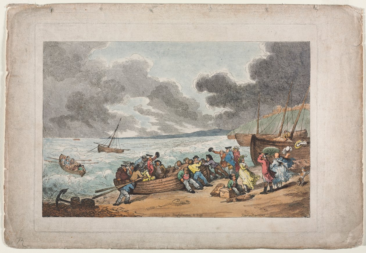 Wsiadanie z Brighthelmstone do Dieppe, 1787. autorstwa Thomas Rowlandson
