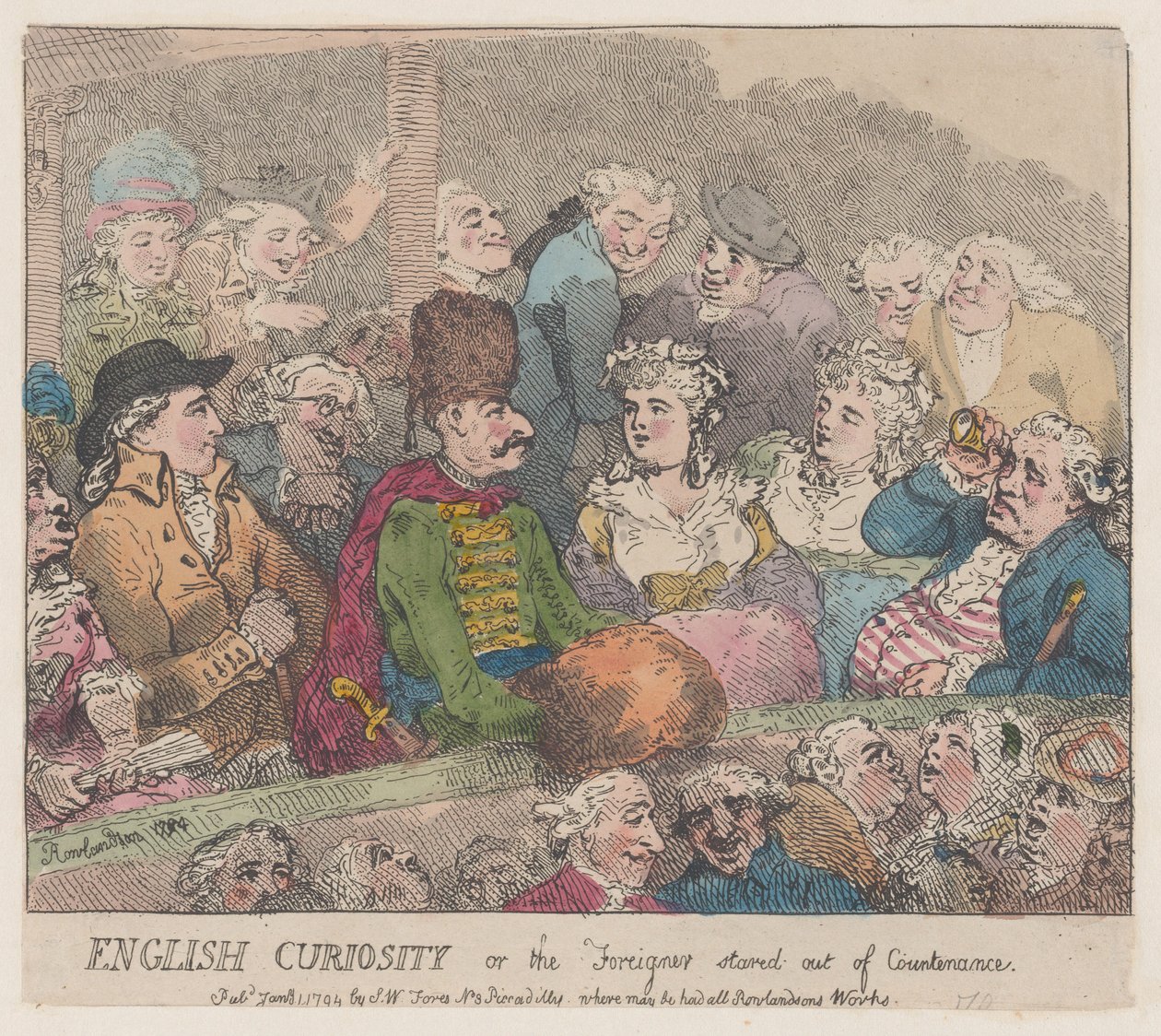 Angielska ciekawość, czyli cudzoziemiec wyszedł z twarzy, 1 stycznia 1794 r., 1 stycznia 1794 r. autorstwa Thomas Rowlandson