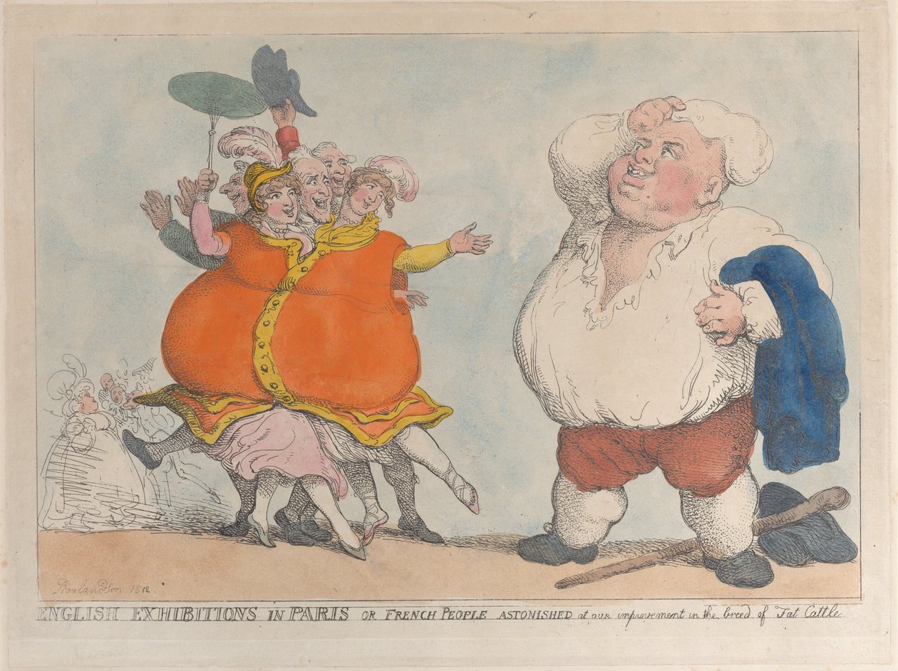 Wystawy angielskie w Paryżu czy Francuzi zdziwieni naszym udoskonaleniem rasy ..., 1812. autorstwa Thomas Rowlandson
