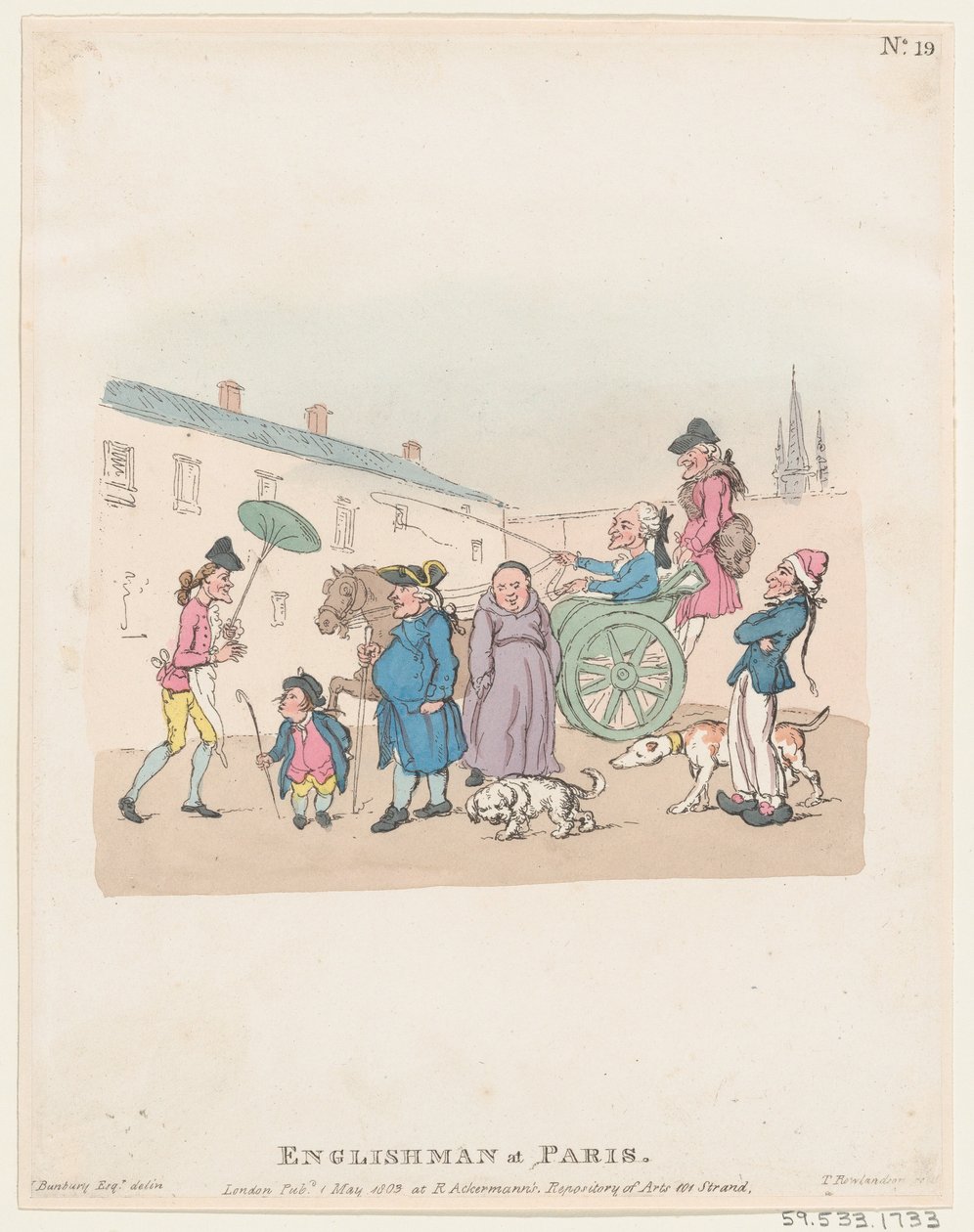 Anglik w Paryżu, 1 maja 1803, 1 maja 1803. autorstwa Thomas Rowlandson