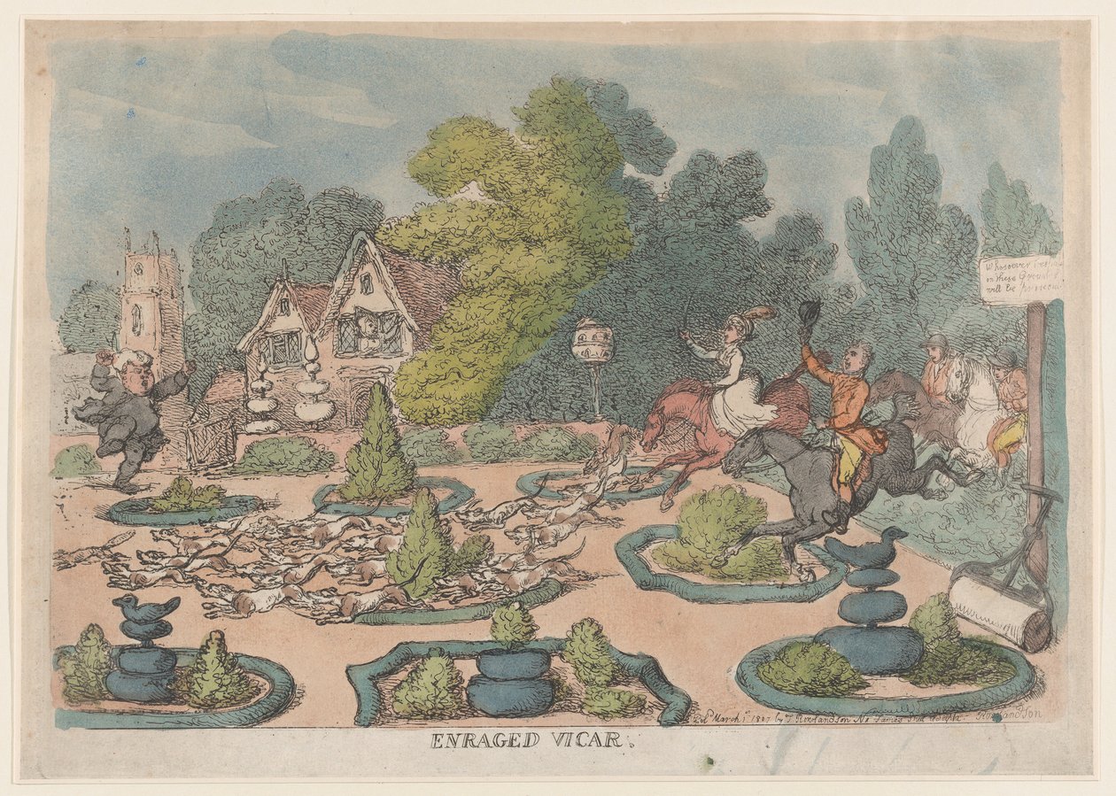 Wikariusz rozwścieczony, 1 marca 1807 r., 1 marca 1807 r. autorstwa Thomas Rowlandson