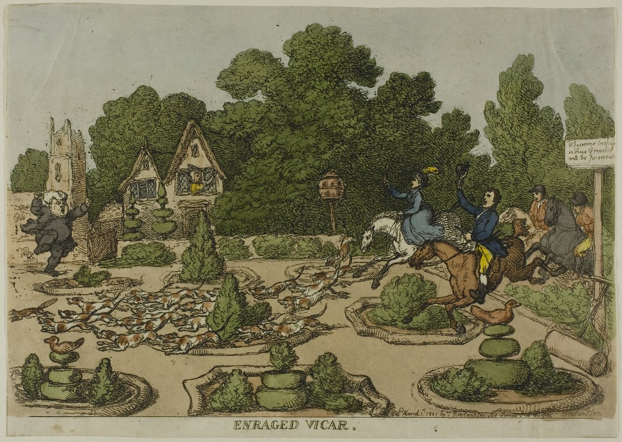 Rozwścieczony wikariusz, z nieszczęść ludzkiego życia autorstwa Thomas Rowlandson