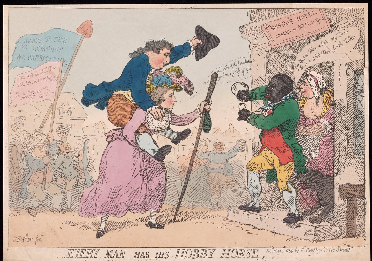 Każdy człowiek ma swojego Hobby Horse, pub. 1784 (grawerowanie ręcznie kolorowane) autorstwa Thomas Rowlandson