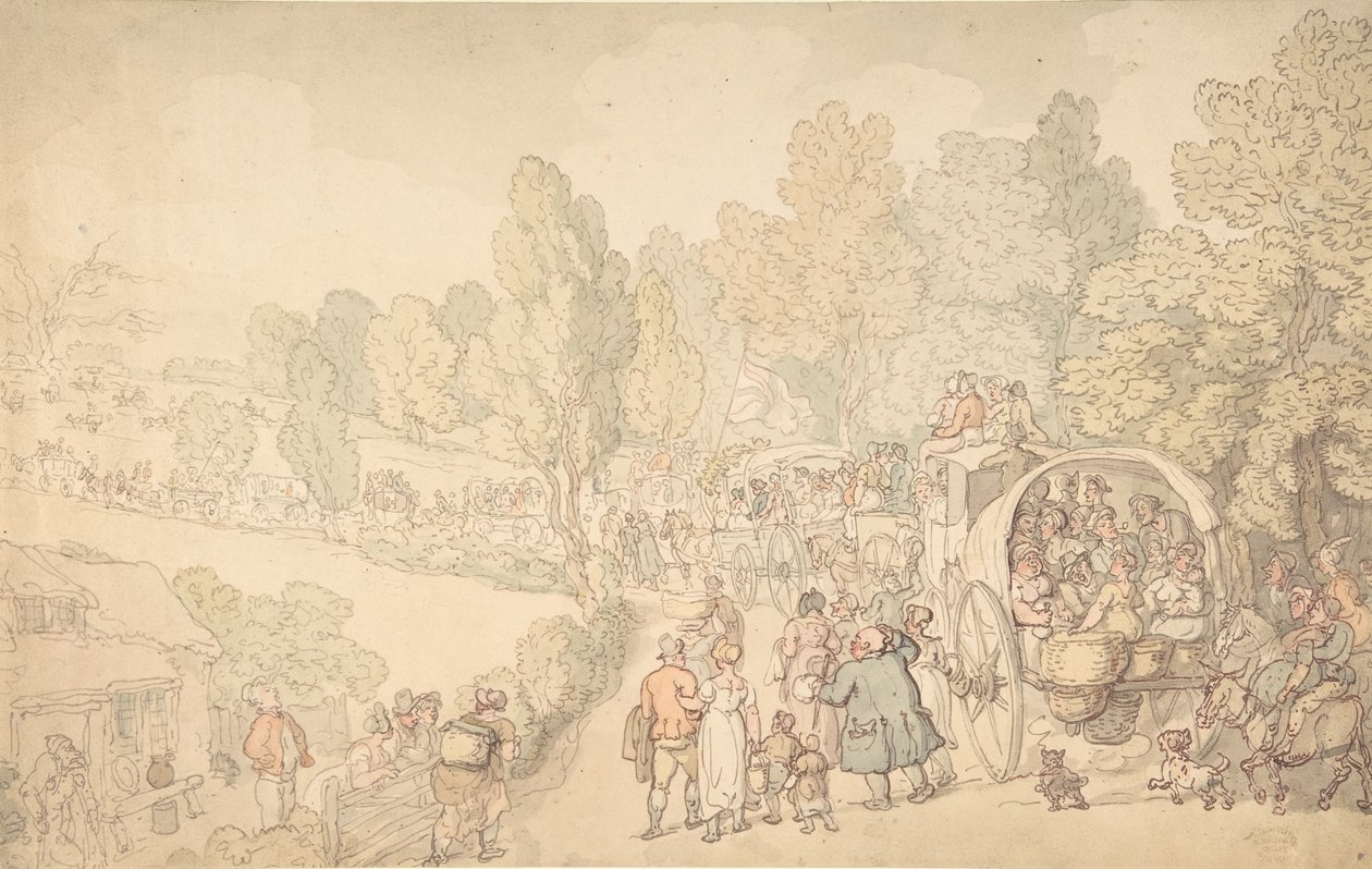 Fairlop Fair, Essex, ca. 1816. autorstwa Thomas Rowlandson