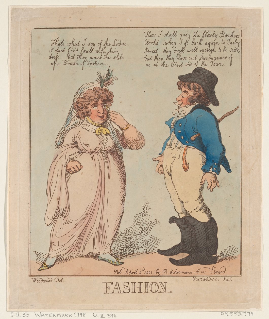 Moda, 2 kwietnia 1801 r., 2 kwietnia 1801 r. autorstwa Thomas Rowlandson