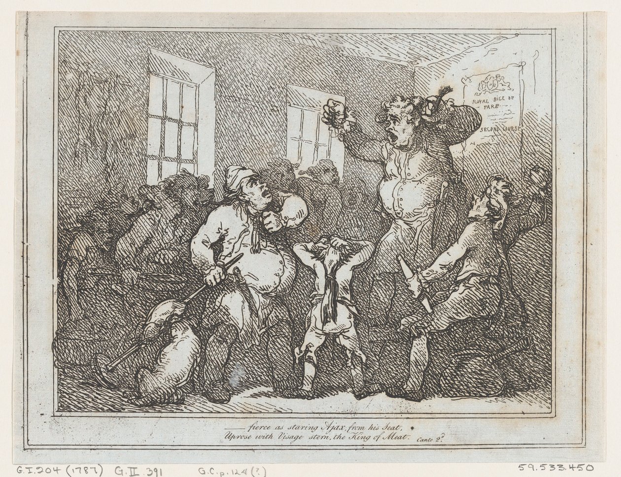 Gwałtowny jak Ajax wpatrujący się z tego fotela..., 1787., 1787. autorstwa Thomas Rowlandson