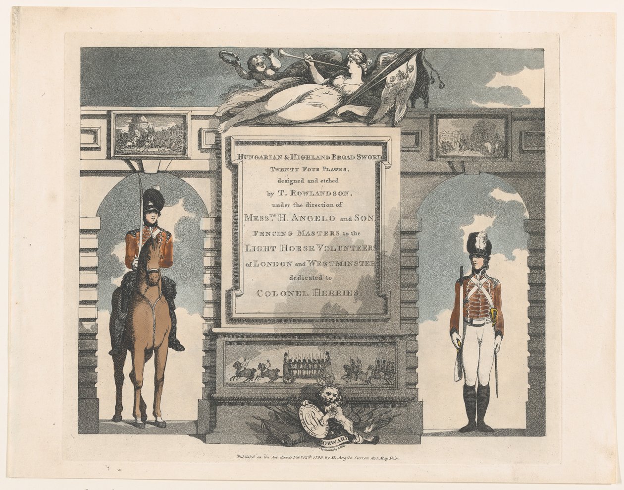 Napastnik, pałasz węgierski i góralski, 12 lutego 1799 r. autorstwa Thomas Rowlandson