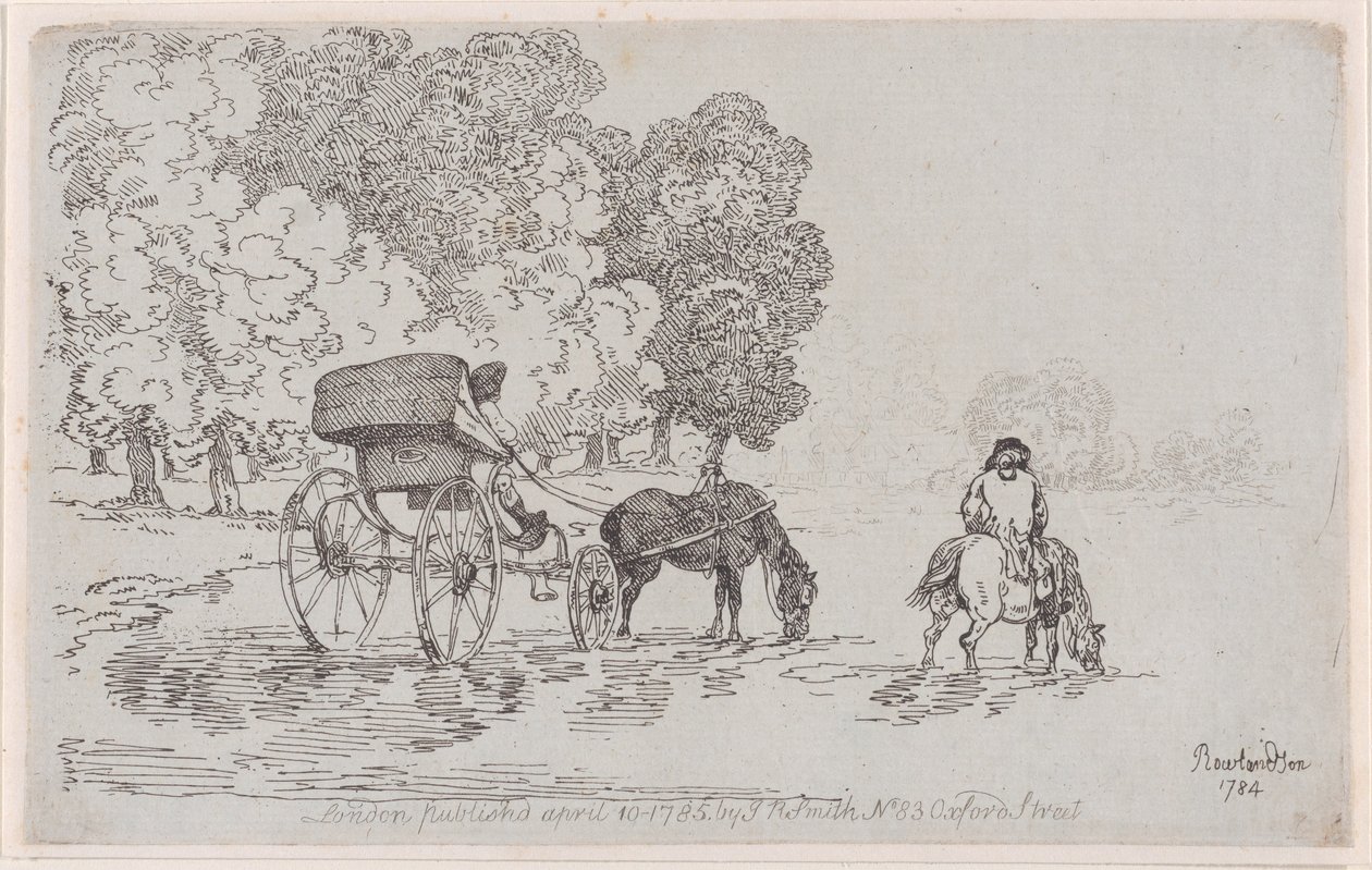 Leżanka na czterech kołach autorstwa Thomas Rowlandson