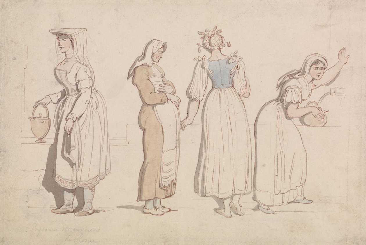 Cztery kobiety przy studni w Rzymie autorstwa Thomas Rowlandson