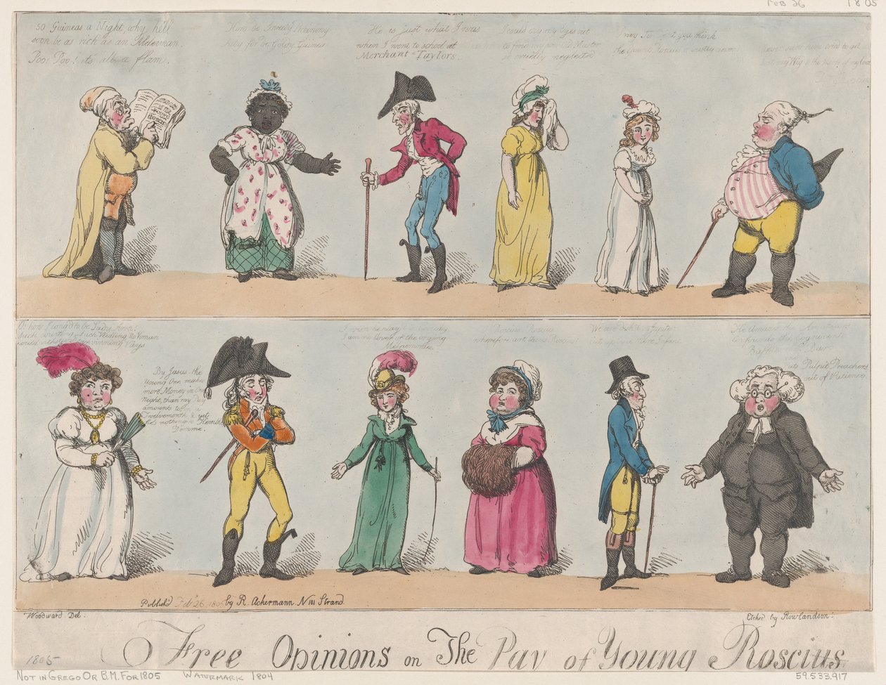 Free Opinions on the Pay of Young Roscius, 26.02.1805., 26.02.1805. autorstwa Thomas Rowlandson