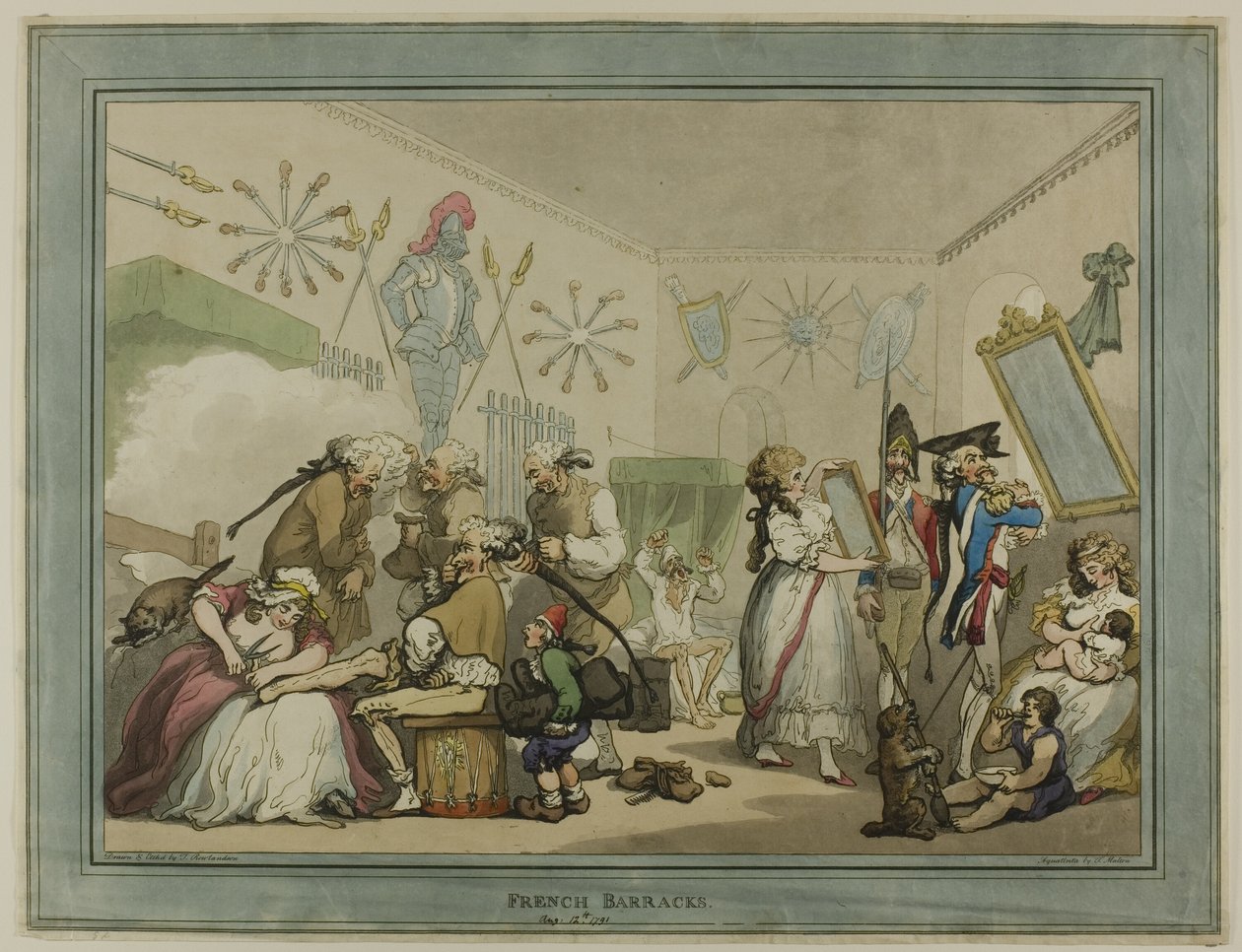 Francuskie koszary autorstwa Thomas Rowlandson