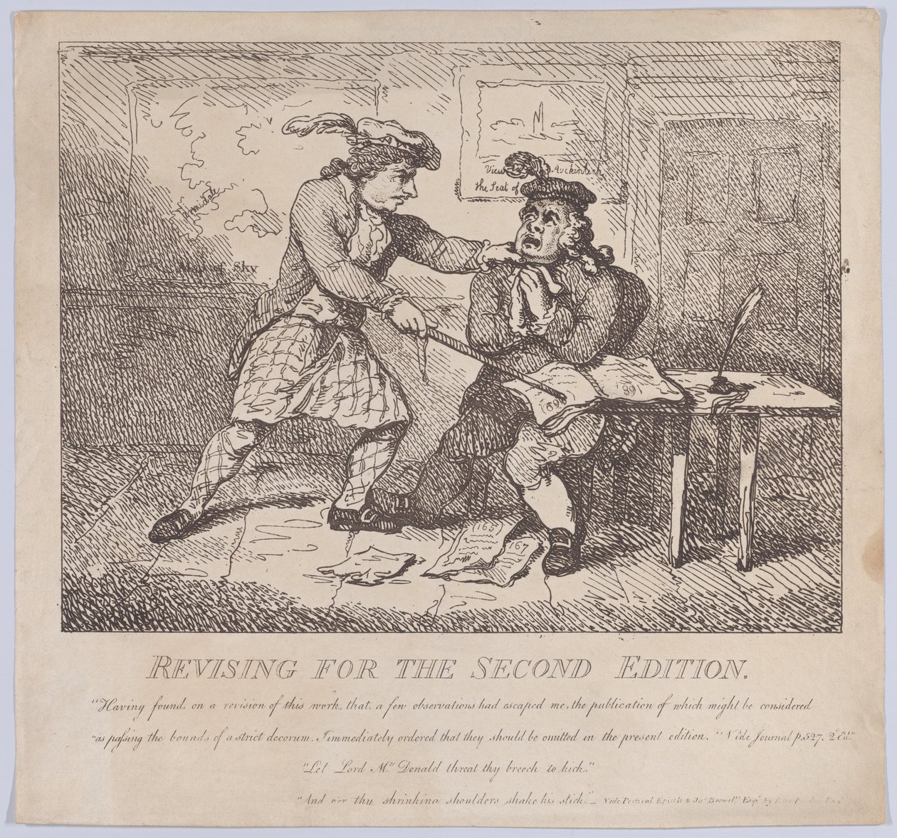 Frontispiece, Rewizja dla drugiej edycji Picturesque Beauties of Boswell, P..., 15 czerwca 1786. autorstwa Thomas Rowlandson