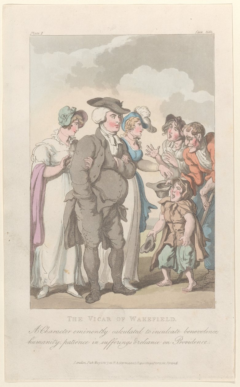 Frontispiece: The Vicar of Wakefield, z The Vicar of Wakefield, 1 maja 1817, 1 maja 1817. autorstwa Thomas Rowlandson