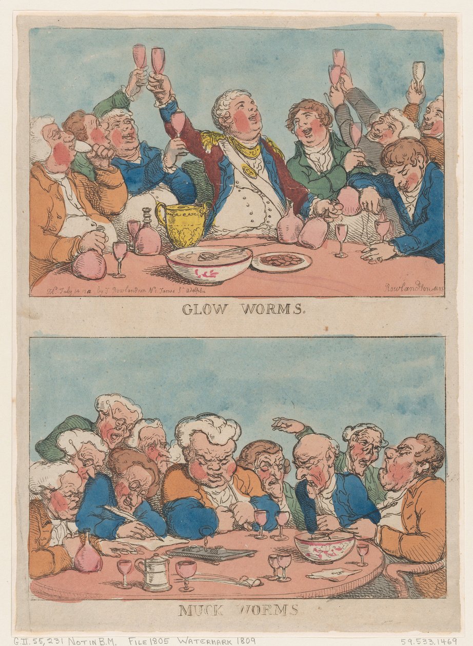 Glow Worms, Muck Worms, 1812., 1812. autorstwa Thomas Rowlandson