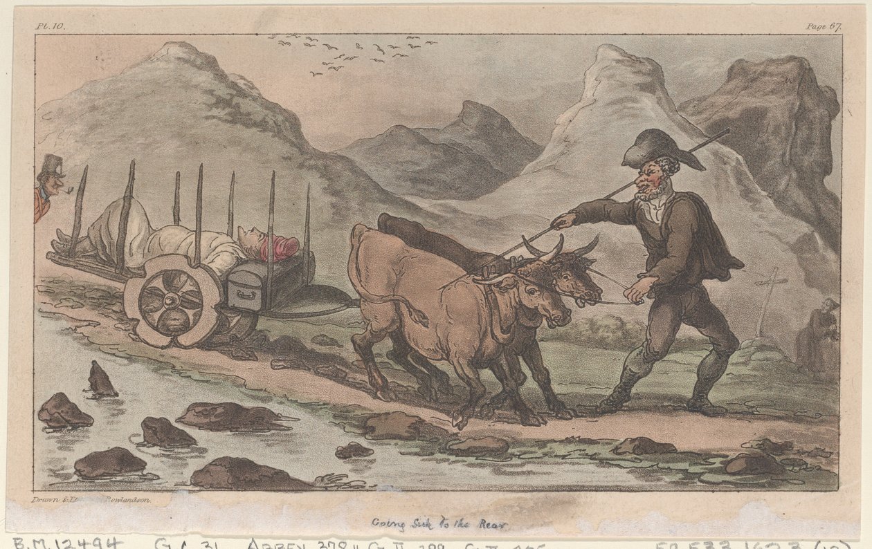 Chory na tyły, z The Military Adventures of Johnny Newcome, 1815., 1815. autorstwa Thomas Rowlandson