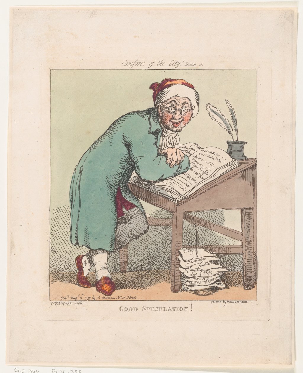 Dobra spekulacja!, 10 sierpnia 1799., 10 sierpnia 1799. autorstwa Thomas Rowlandson