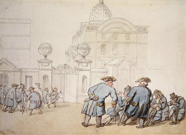 Szpital Greenwich (ołówek i akwarela na papierze) autorstwa Thomas Rowlandson
