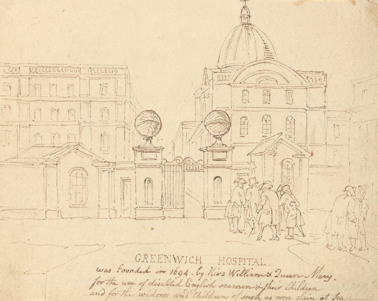 Szpital w Greenwich autorstwa Thomas Rowlandson