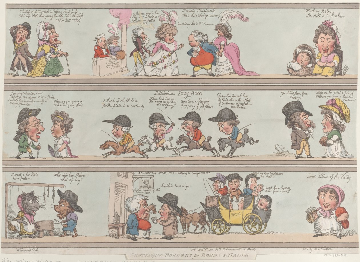 Groteskowe granice pokoi i sal, 1 grudnia 1800 r., 1 grudnia 1800 r. autorstwa Thomas Rowlandson