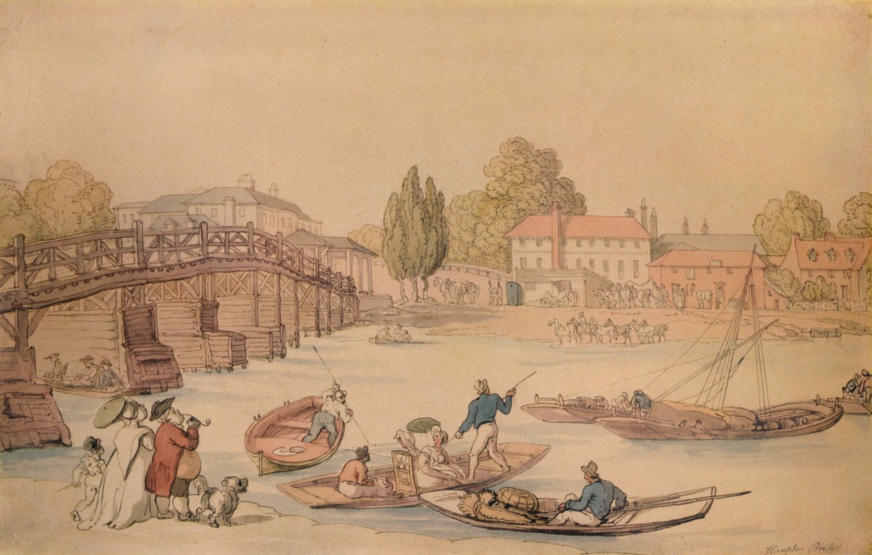 Most Hampton, 1800 autorstwa Thomas Rowlandson