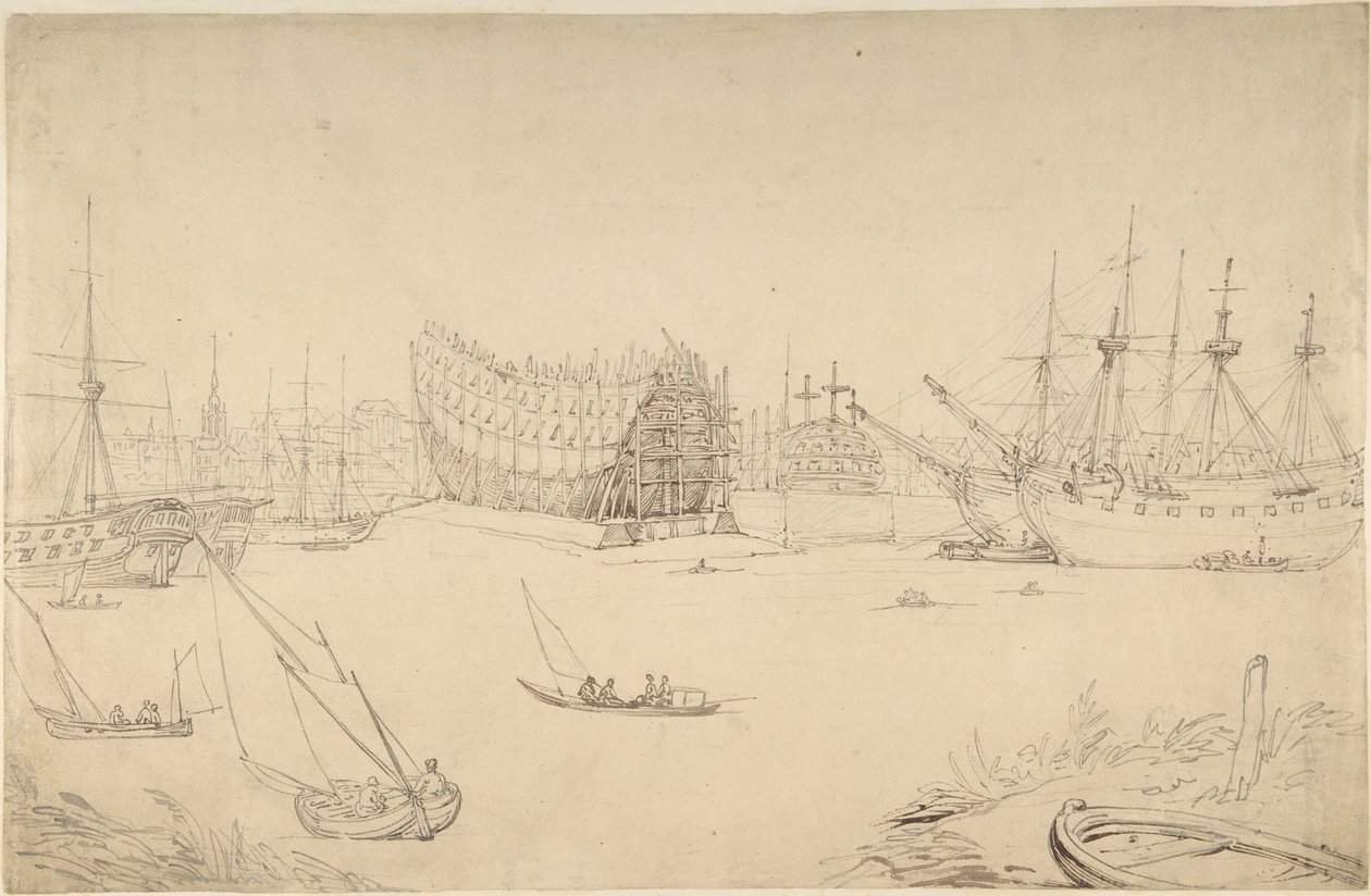 Scena portowa autorstwa Thomas Rowlandson