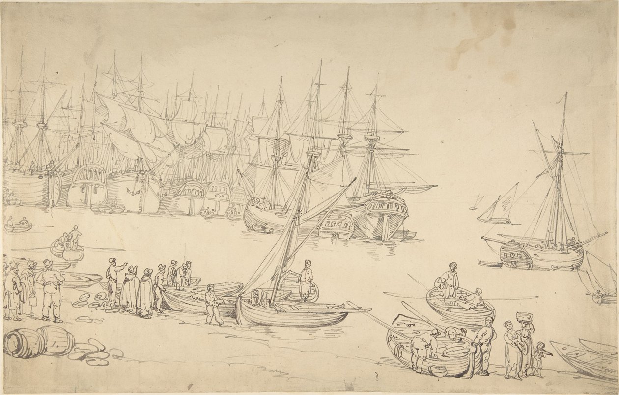 Scena portowa autorstwa Thomas Rowlandson