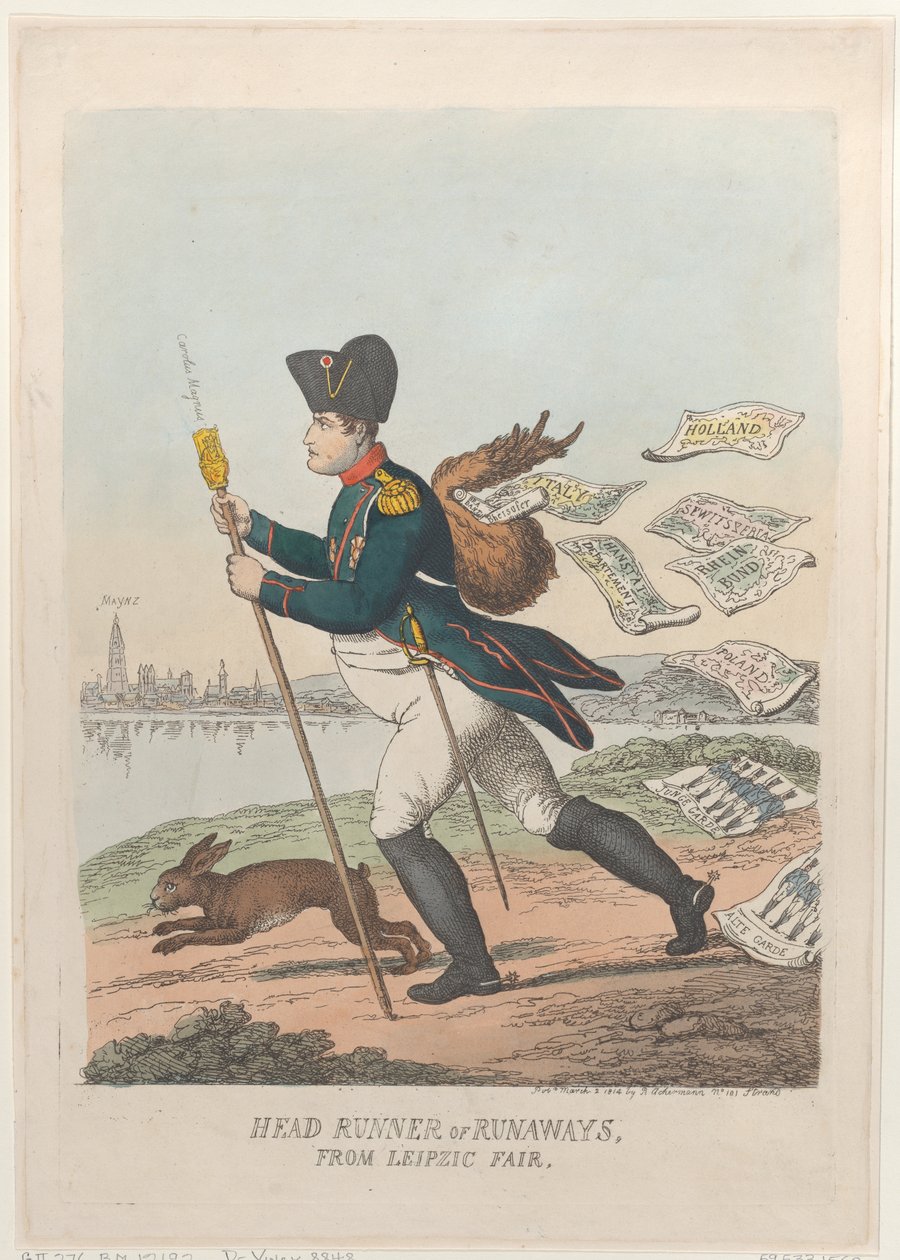 Główny biegacz lub uciekinierzy z jarmarku w Lipsku, 2 marca 1814 r., 2 marca 1814 r. autorstwa Thomas Rowlandson