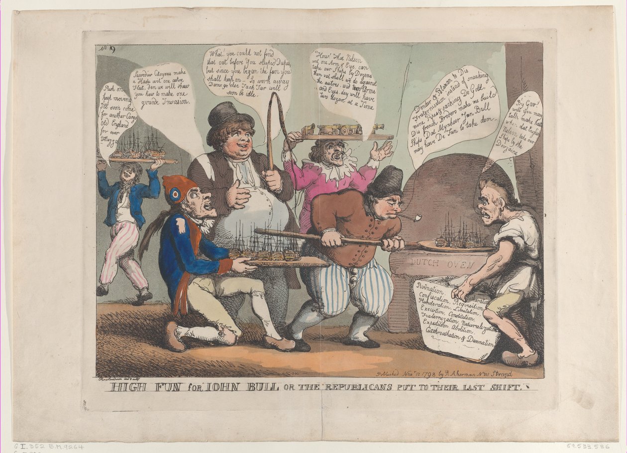 Wielka zabawa dla Johna Bulla, czyli Republikanie poddani ostatniej zmianie, listopad ..., 12 listopada 1798. autorstwa Thomas Rowlandson