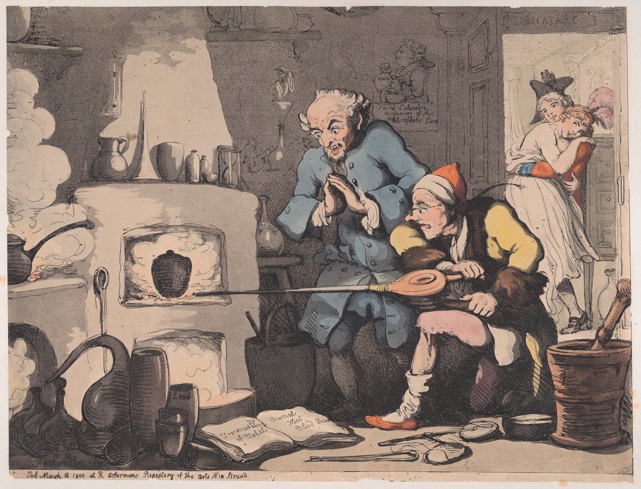 Hocus Pocus, czyli Poszukiwanie Kamienia Filozoficznego, 12 marca 1800 r., 12 marca 1800 r. autorstwa Thomas Rowlandson