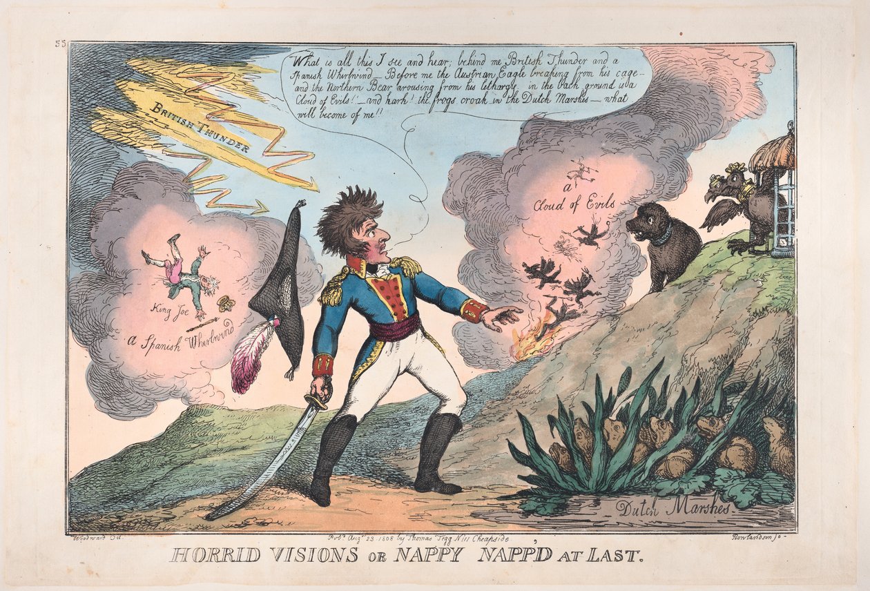 Okropne wizje pieluszkowego drzemki w końcu, 23 sierpnia 1808 r., 23 sierpnia 1808 r. autorstwa Thomas Rowlandson