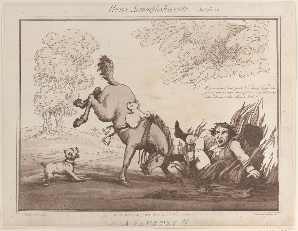 Horse Accomplishments, Szkic 12: Vaulter!!, 1 sierpnia 1799., 1 sierpnia 1799. autorstwa Thomas Rowlandson