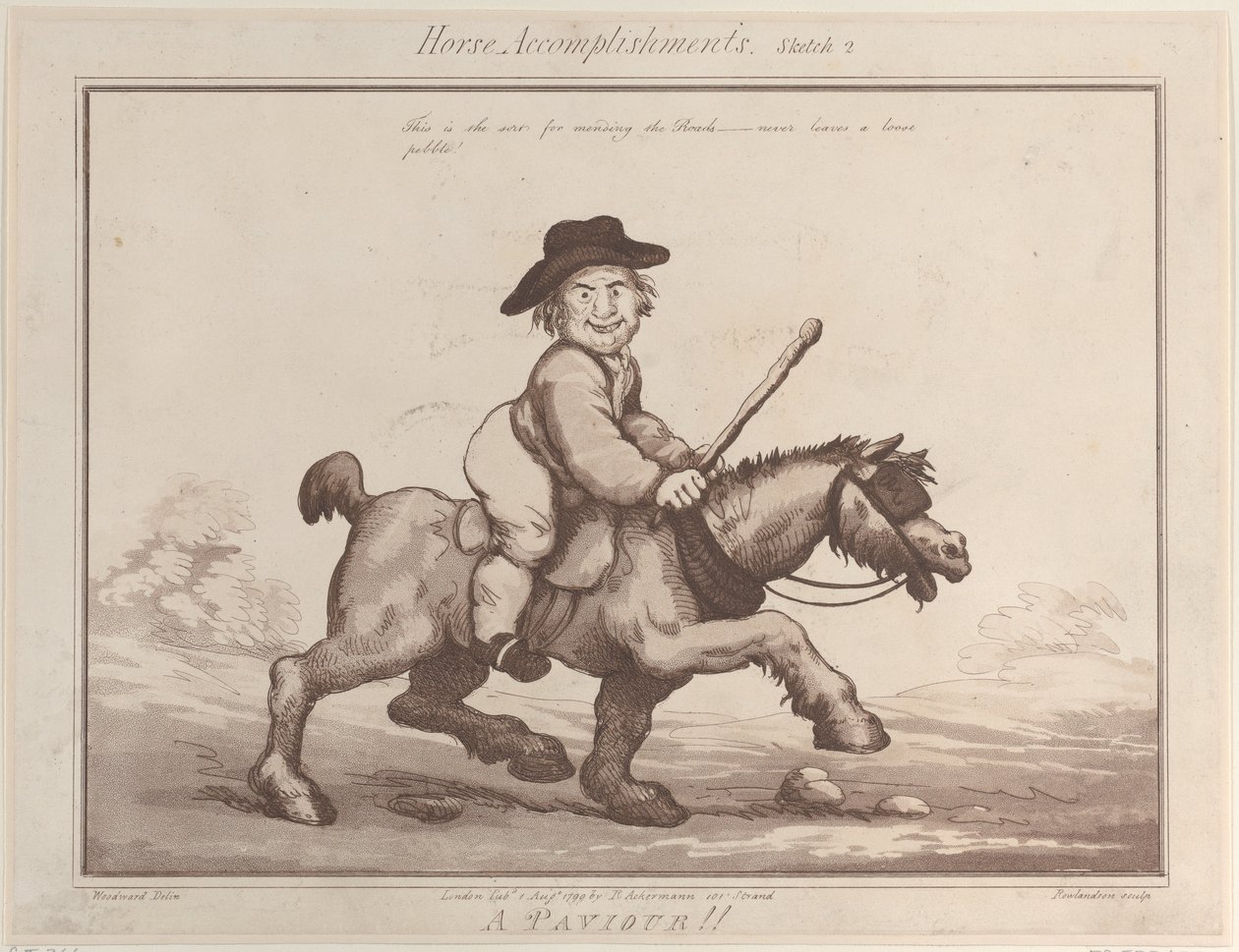 Horse Accomplishments, Sketch 2: A Paviour!!, 1 sierpnia 1799., 1 sierpnia 1799. autorstwa Thomas Rowlandson