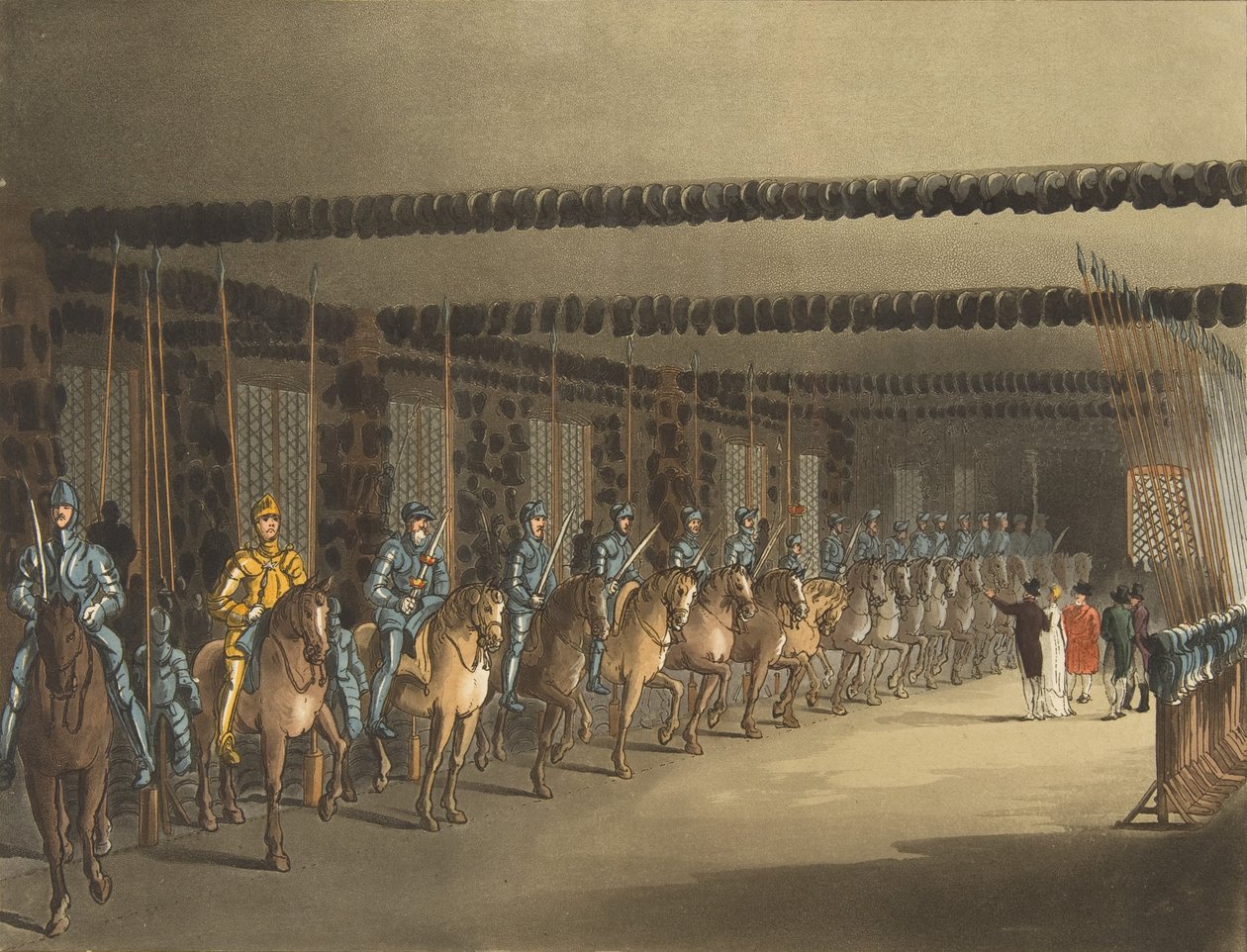 Horse Armoury, Tower of London, 1 listopada 1809., 1 listopada 1809 autorstwa Thomas Rowlandson