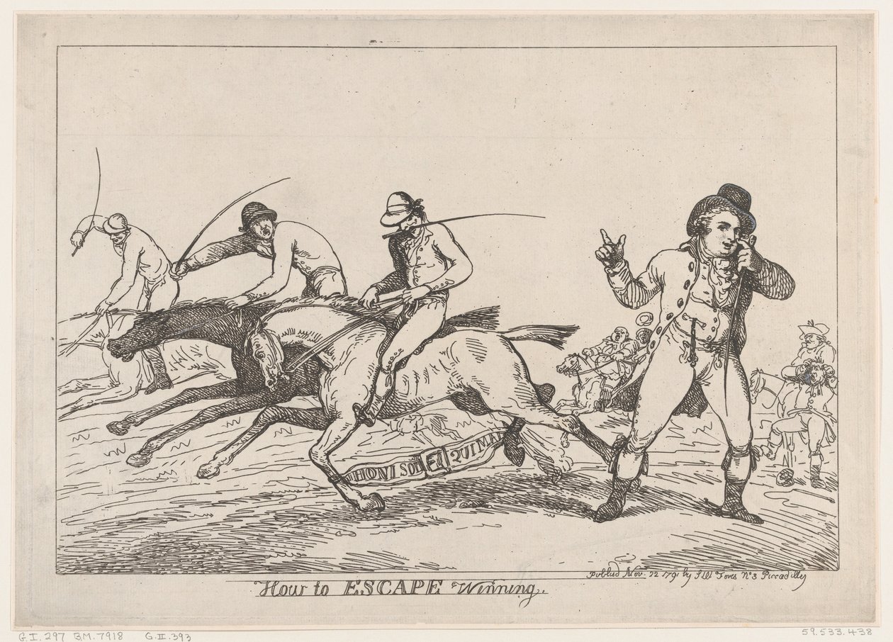 Jak uciec przed wygraną, 22 listopada 1791, 22 listopada 1791. autorstwa Thomas Rowlandson