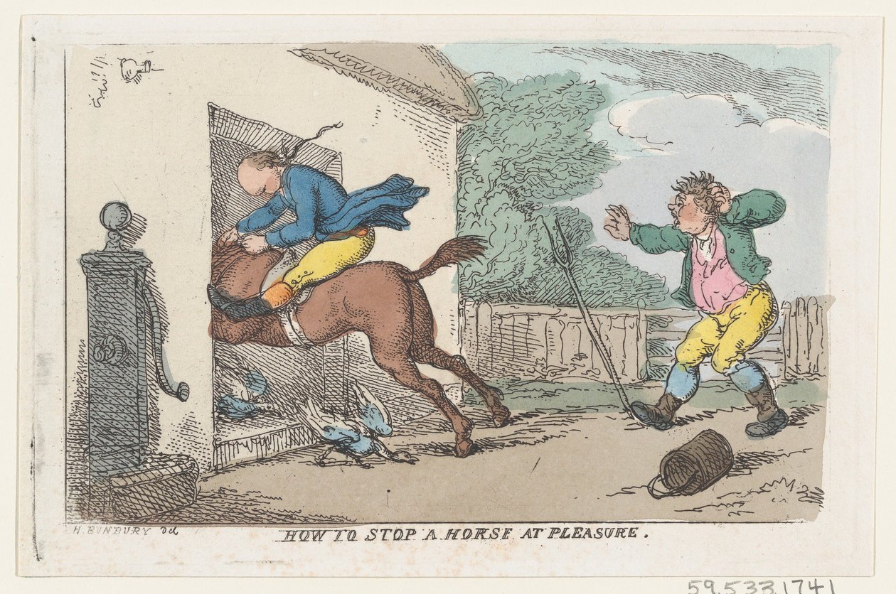 Jak zatrzymać konia w przyjemności, 1803., 1803. autorstwa Thomas Rowlandson