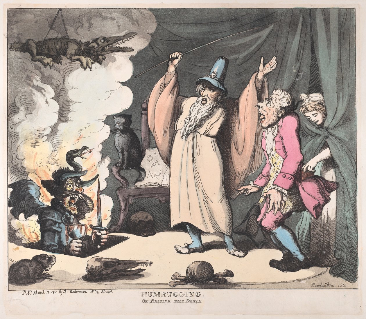 Humbugging, czyli Raising the Devil, 12 marca 1800 r., 12 marca 1800 r. autorstwa Thomas Rowlandson