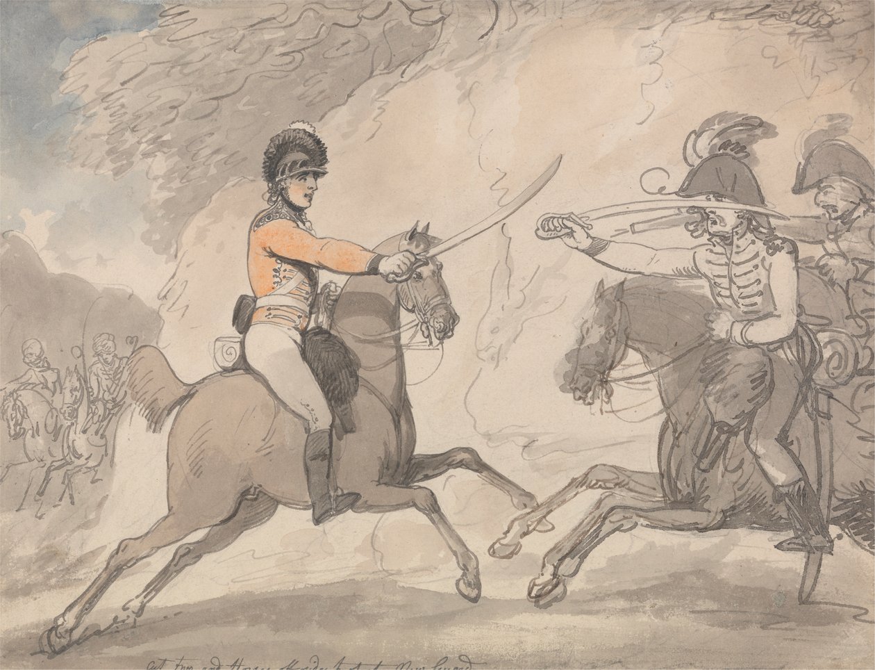 Ćwiczenia z pałaszem węgierskim i góralskim autorstwa Thomas Rowlandson