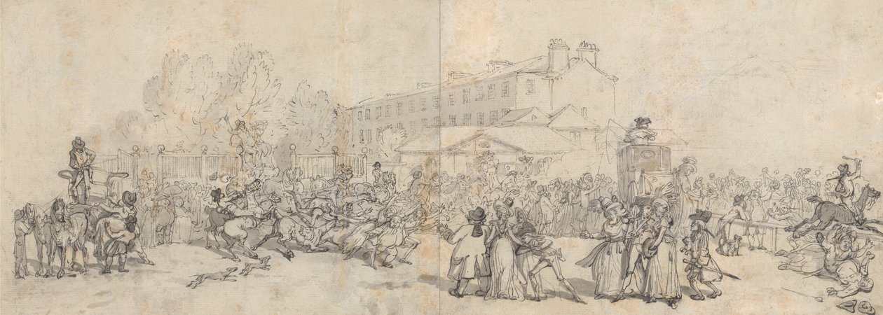 Róg Hyde Parku autorstwa Thomas Rowlandson