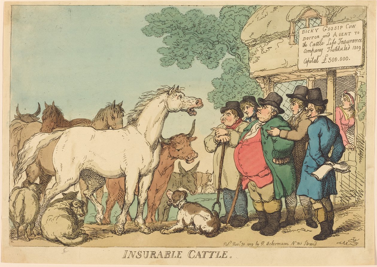 Ubezpieczone bydło autorstwa Thomas Rowlandson