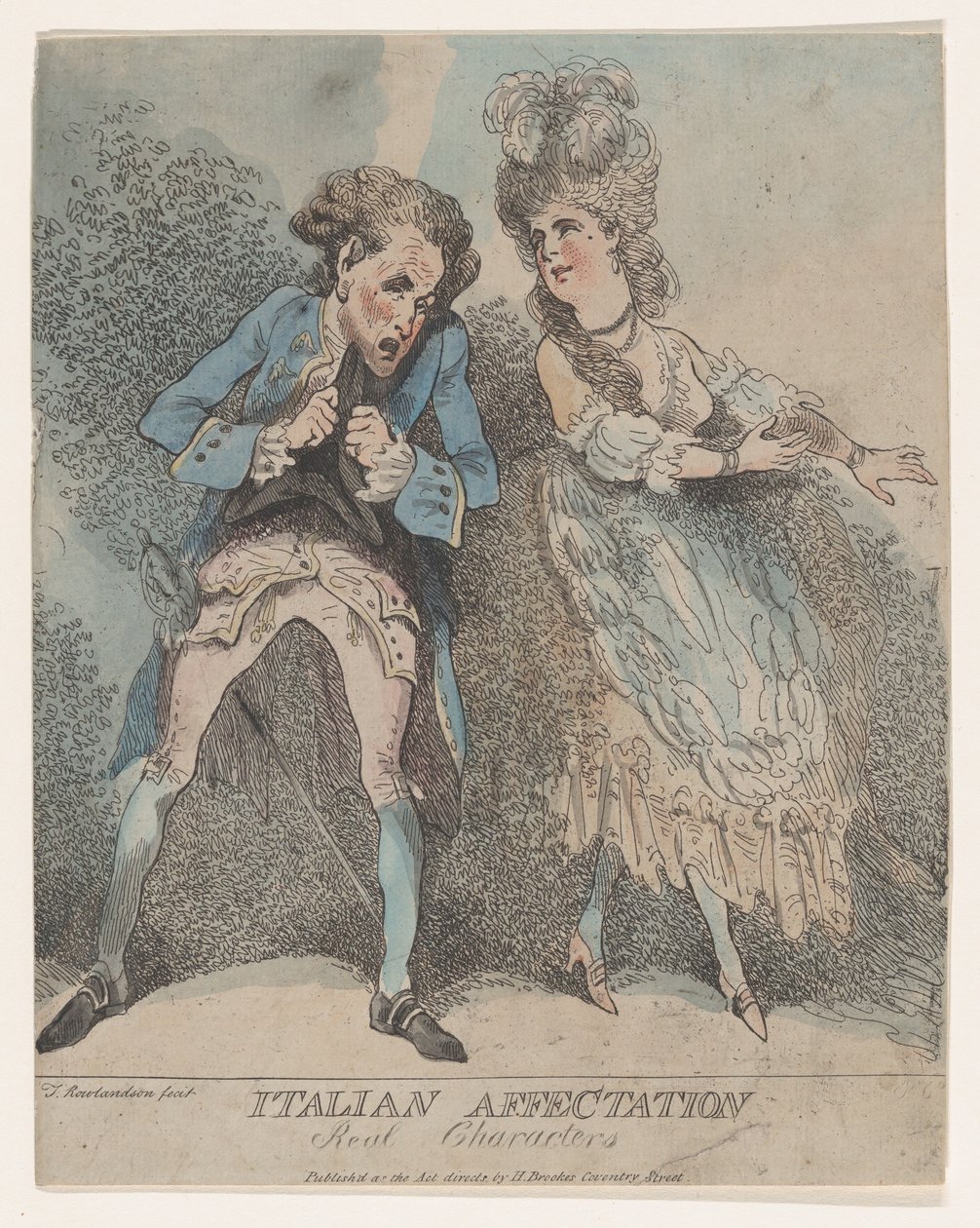 Afektacja włoska, Prawdziwe postacie, 1786-91., 1786-91. autorstwa Thomas Rowlandson